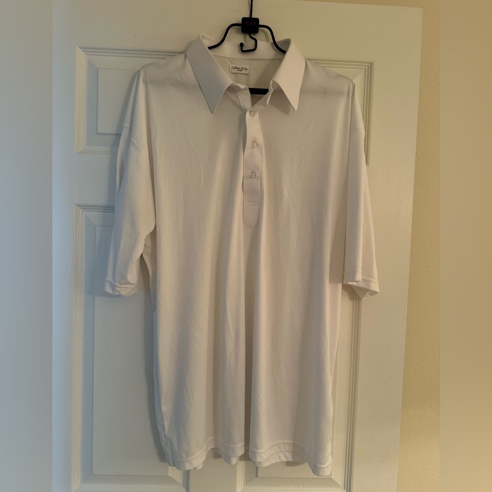 Polo shirt by Collars & Co in white 2XL.